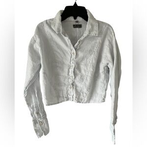 DL1961 Classic light blue cropped Linen Shirt